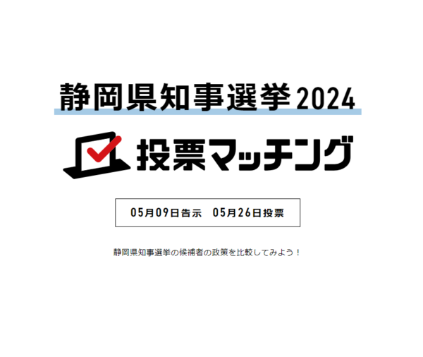 静岡県知事選挙2024投票マッチングサイトを公開しました